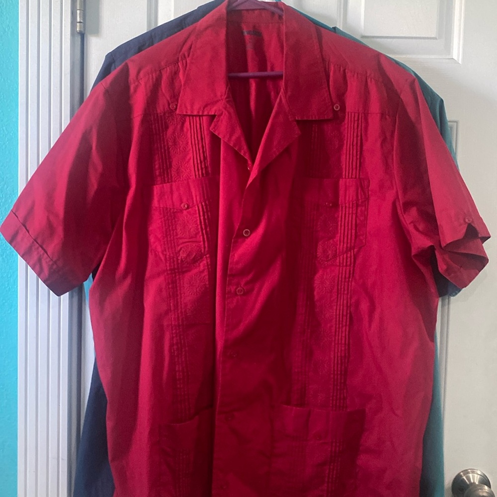 King Size Big Men Red Shirt 2XL BIG, Previously Owned